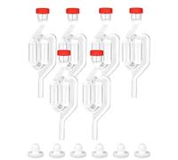 Gnovldg 6 Pièces Barboteur Fermentation, Plastique Barboteurs Transparent | 17 x 5cm Bubbler Transparent avec Bouchons en Caoutchouc pour Brasser de la Bière, Du Vin