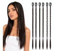 Gnovldg 6 Pièces Crochet Braids, 55cm Noires Naturelles à Clipser Clair | Tresse Meche Cheveux Braids, Extension Tresse pour le Quotidien Party Styling Party Photography Punch Halloween Hip-hop
