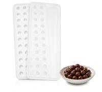 Gnovldg Moule Chocolat Silicone Sphere 40 Cavités avec Couvercle Ø 1,7 cm | Blanc Réutilisable Mini Moules Silicone, Moule Demi Sphere Pour Chocolat Glaçon Bonbon Praline Patisserie