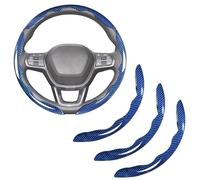 GNTHERF 3 Pièces Housses de Volant de Voiture, pour Toyota Yaris Hybrid 2015-2025 Protection de Volant Fibre de Carbone Accessoires Doux Confortables,A