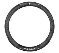 GNTHERF Auto Couvre Volant, pour Tesla Model 3 2019-2023 Cuir en Fibre de Carbone véritable Housse de Volant Doux antidérapant Respirant Accessoires,B