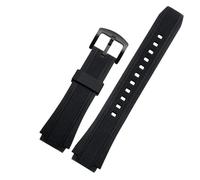 GNUFOPI Compatible avec CASIO Edifice 5119 EF-552 EF-552D Bracelet de Montre en résine Noire for Hommes 25 * 20 mm Bouche Convexe Bracelet en Caoutchouc étanche Bracelet en Silicone(Black Black)