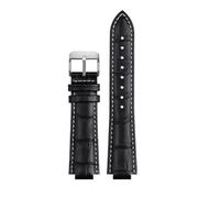 GNUFOPI Compatible avec la montre LV Bouche surélevée Compatible avec la série Louis Vuitton Tambour Q1121 Bracelet de montre dédié hommes femmes Q114k Bracelet de montre en cuir(Black white SK A,21mm