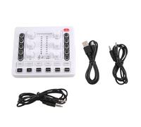 GNURBDILFO 1 PCS M8 Interface Audio pour Podcast Caster Tout-en-Un en Plastique Blanc Portable Studio de Production de Podcast avec Préampli Microphone Haut de Gamme