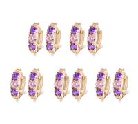 GNURBDILFO 10X Nouvelle Arrivee de Boucles D'Oreilles en Forme de L'Anneau de Plaque Or pour Femmes -Violet