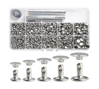 GNURBDILFO 340 Ensembles de Rivets en Cuir Kit de Rivets en Cuir Double Chapeau Rivets Tissu pour Vêtements pour Réparer Les Vêtements Chaussures Ceintures Installation Facile Facile à Utiliser D