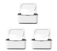 GNURBDILFO 3X Distributeur de Lingettes Humides, Porte-Serviettes de Rangement pour Serviettes pour, BoîTe à Mouchoirs Humides Anti-PoussièRe pour, le Bureau (Gris)