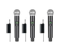GNURBDILFO 3X Microphone sans Professionnel UHF Enregistrement Karaoké Portable 1 Canal Batterie au Lithium pour ScèNe ÉGlise FêTe ÉCole