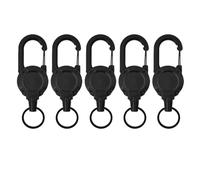 GNURBDILFO 5 Pièces Câble Métallique Rétractable Extérieur Porte-Clés Rétractable Bobine Porte-Clés Rétractable avec Outil de Porte-Clés de Câble en Acier