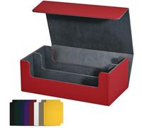 GNURBDILFO Boîte de Rangement de Cartes pour Cartes à Collectionner Étui pour Cartes à Fermeture Magnétique Porte-Cartes pour Cartes de Magnétiques Rouge
