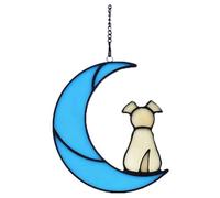 GNURBDILFO Cadeaux Commémoratifs en Verre Teinté pour les Amoureux des Chiens, Décoration de Fenêtre, Attrape-Soleil, Cadeau de Sympathie pour la Perte Du Chien C, Installation Facile, Facile à Utilis