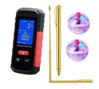 GNURBDILFO Kit D'Équipement Fantôme, Compteur Emf Numérique, Dosimètre de Rayonnement Numérique, 2 Boules Lumineuses pour Chat, 2 Tiges de Radiesthésie en Cuivre