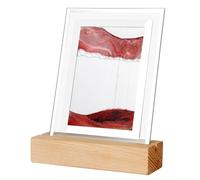 GNURBDILFO Lampe de Nuit en Mouvement avec Sable Mouvant, Paysage 3D, Image de Sable Coulant, Cadeau de Sablier, Veilleuse de Table LED, Rouge