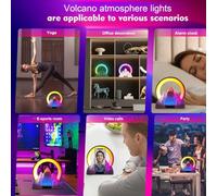 GNURBDILFO Lampe de Table LED Sunrise Lumière avec Haut-Parleur BT Intégré Réveil Fonction de Charge sans Prise en Charge Tuya App-B Installation Facile