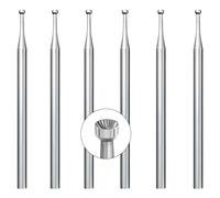 GNURBDILFO Lot de 6 fraises rondes de 1,6 mm - Tige de 3/32" pour fabrication de lapidaires