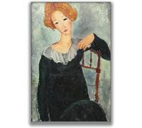 Gnvkd Ecbxz Affiche Amedeo Modigliani《Femmes aux cheveux roux》Toile Art mural Portraits Peinture Amedeo Modigliani Impressions Pour Décoration Intérieure Photo 50x70cm Sans Cadre