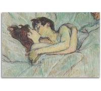 Gnvkd Ecbxz Affiche de baiser sur le lit d’Henri de Toulouse-Lautrec Peinture sur toile Peinture murale moderne Tirages vintage pour décoration intérieure 40x60cmx1 Sans cadre