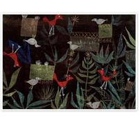 Gnvkd Ecbxz Affiche vintage de jardin d’oiseaux par Paul Klee Art mural peinture abstraite sur toile Imprimé Paul Klee pour décoration de salon 40x50cmx1 sans cadre