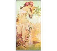 Gnvkd Ecbxz Alphonse Mucha Affiche Quatre Saisons Eté Art Mural Toile Vintage Peinture Alphonse Mucha Impressions Pour L’esthétique Décoration d’intérieur Photo 40x80cm Sans Cadre
