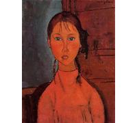 Gnvkd Ecbxz Amedeo Modigliani Poster Fille avec des nattes Toile Art mural Peinture célèbre Amedeo Modigliani Impressions Pour Décor Intérieur Photo 50X70cm Sans Cadre