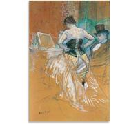 Gnvkd Ecbxz Henri de Toulouse-Lautrec Estampes Femme en corset Peinture sur toile Art mural abstrait Affiche d’œuvres vintage Pour photos de décoration intérieure 40x60cm Sans cadre