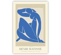 Gnvkd Ecbxz Henri Matisse Affiche Peinture Abstraite Sur Toile Bleue Art Mural Moderne Henri Matisse Imprime Henri Matisse Photo Pour Salon Décor 40x60cm Sans Cadre