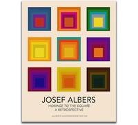 Gnvkd Ecbxz Josef Albers Posters《Hommage à la place》Peinture abstraite sur toile Josef Albers Art mural Josef Albers Impressions pour la décoration intérieure 50x70cm Sans cadre