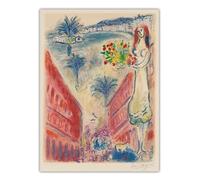 Gnvkd Ecbxz Marc Chagall Poster《Avenue De La Victoire À Nice》Toile Art Mural Peinture Abstraite Marc Chagall Impressions Pour Décoration Intérieure Photo 50x70cm Sans Cadre