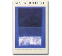 Gnvkd Ecbxz Mark Rothko Affiches Abstrait Bleu et blanc Art mural Mark Rothko Impressions Mark Rothko Peinture sur toile pour la décoration murale à la maison Photos 50x70cm Sans cadre