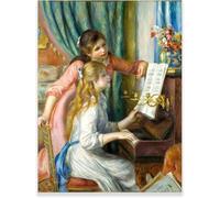 Gnvkd Ecbxz Pierre Auguste Renoir Affiche Deux Jeunes Filles Au Piano Peinture Sur Toile Filles Portrait Mural Impressions D’art Pour Décoration Intérieure Photos 40x50cm Sans Cadre