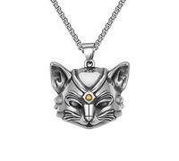 GNWAW Collier Pendentif Bijoux Personnalité de la Mode européenne et américaine dominatrice Punk Hommes Taille marée tête de Chat Rue Tendance Accessoires Collier Cadeau Femme，Cadeau Homme