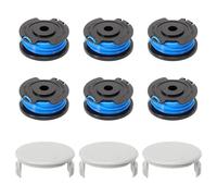 GNXfixt Lot de 6 bobines de tondeuse à gazon avec 3 capuchons de bobine 14443120 pour Kärcher LTR 18-30