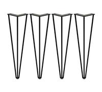 GNYVZXPLQ Cadres de Jambe de Table en métal, Lot de 4 Pieds de Meuble en épingle à Cheveux 3 Barres Multicolores 20-70 cm(Black,20cm)