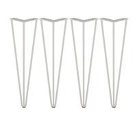 GNYVZXPLQ Cadres de Jambe de Table en métal, Lot de 4 Pieds de Meuble en épingle à Cheveux 3 Barres Multicolores 20-70 cm(White,65cm)