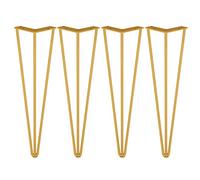 GNYVZXPLQ Cadres de Jambe de Table en métal, Lot de 4 Pieds de Meuble en épingle à Cheveux 3 Barres Multicolores 20-70 cm(Gold,50cm)