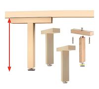 GNYVZXPLQ Cadres de Jambe de Table en métal, Lot de 4 Pieds de Meubles réglables en Bois, Hauteur 8-39 cm(28cm(11in))