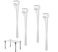 GNYVZXPLQ Cadres de Jambe de Table en métal, Lot de 4 Pieds de Table en métal en Forme de F, réglables et Amovibles, Multicolores, Hauteur 45-75cm(White,75cm)