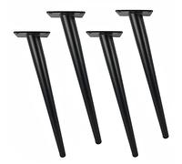 GNYVZXPLQ Cadres de Jambe de Table en métal, Pieds de Meuble en Fer, Lot de 4, Coniques, capacité de 800 kg, Noir, Plusieurs hauteurs(Oblique,25cm/9.8inch)