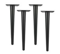 GNYVZXPLQ Cadres de Jambe de Table en métal, Pieds de Meuble en Fer, Lot de 4, Coniques, capacité de 800 kg, Noir, Plusieurs hauteurs(Straight,40cm/15.7inch)
