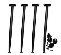 GNYVZXPLQ Cadres de Jambe de Table en métal, Pieds de Table réglables en métal, Lot de 4, avec quincaillerie, Hauteur 43-72 cm, Multicolore(Black,72cm)