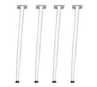 GNYVZXPLQ Cadres de Jambe de Table en métal, Pieds de Table réglables en métal, Lot de 4, avec quincaillerie, Hauteur 43-72 cm, Multicolore(White,50cm)