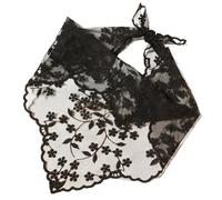 GNYVZXPLQ Foulard LaceHead, Ensemble d'attaches for cheveux, écharpe triangulaire en dentelle, bandeau floral, multicolore(Black)