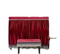 GNYVZXPLQ Housse pour Piano Droit, 150cm STD Half Upright Piano Sun Cover Multicolor Velvet Ruffle Stool Multisize(Red,Standard Single Part)
