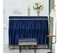 GNYVZXPLQ Housse pour Piano Droit, 150cm STD Half Upright Piano Sun Cover Multicolor Velvet Ruffle Stool Multisize(Blue,Increase Single Parts+Double People)