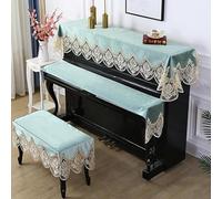GNYVZXPLQ Housse pour Piano Droit, 150cm Upright Piano Multicolor Lace Velvet Ruffle Cover Stool & Keyboard Multi Sizes((Peacock Blue),Double Stool Cover 36 * 76cm)