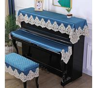 GNYVZXPLQ Housse pour Piano Droit, 150cm Upright Piano Multicolor Lace Velvet Ruffle Cover Stool & Keyboard Multi Sizes(Blue,Only Keyboard Cover 30 * 200cm)