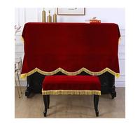 GNYVZXPLQ Housse pour Piano Droit, Al Gold Velvet Piano Cover with Bench Tassel Drape Long/Short 60x40cm(C1)