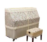 GNYVZXPLQ Housse pour Piano Droit, Beige Rural Embroidered Lace Ruffle Upright Piano Cover with Stool Multi Sizes(Fragrant Flower Language,Single Stool Cover 40 * 60cm)
