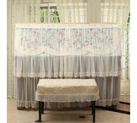 GNYVZXPLQ Housse pour Piano Droit, Beige Rural Embroidered Lace Ruffle Upright Piano Cover with Stool Multi Sizes(Mountain Flowers,Single Stool Cover 40 * 60cm)