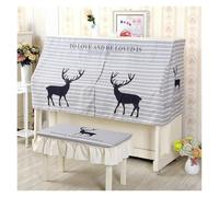 GNYVZXPLQ Housse pour Piano Droit, Piano Cover Cartoon Print Multicolor with Bench for Double Or Single Stool(Striped Deer,Cover Single Stool)